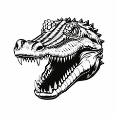 Crocodile Attack Image Vector. Roaring Crocodile Head Vector Illustration.