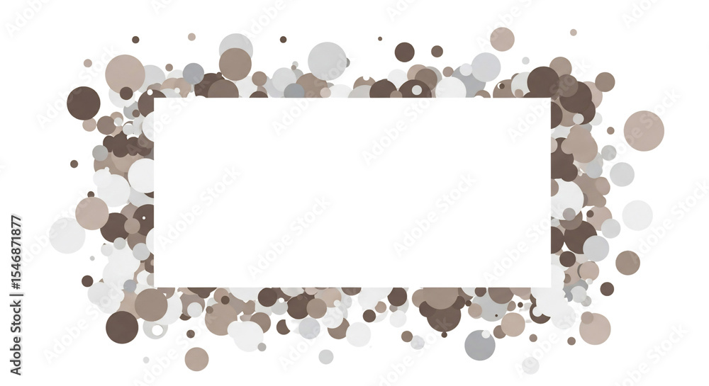 Poster neutral abstract background featuring a clean white rectangular frame surrounded by an artistic bord