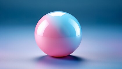 glossy ombre sphere of pink and light blue