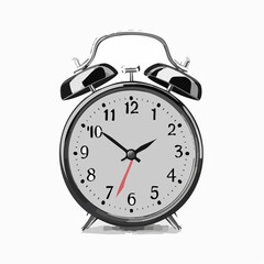 Black alarm clock image vector isolated on white background Vector Illustration
