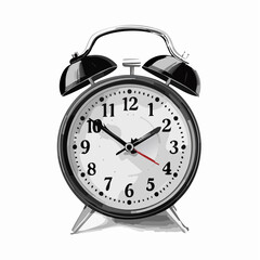 Black alarm clock image vector isolated on white background Vector Illustration