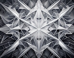an intricate geometric crystal like pattern with white clean lines promoting a sense of order and precision