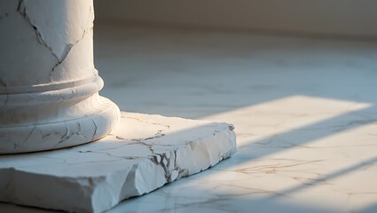Ancient Marble Column A Study in Light and Shadow