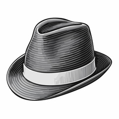 Stylish Fedora Hat Image Vector Isolated on white Background.