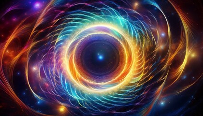 Obraz premium quantum energy abstract physics science innovation futuristic plasma vortex background with vibrant colors and dynamic energy flow