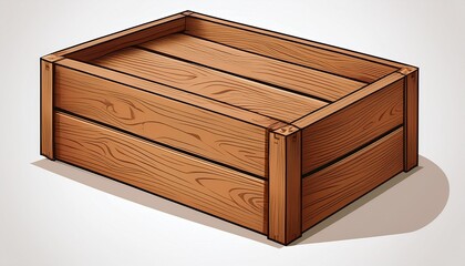 wooden box isolated on white