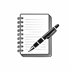 Notebook with Pen Vector Image on white background