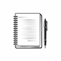 Notebook with Pen Vector Image on white background