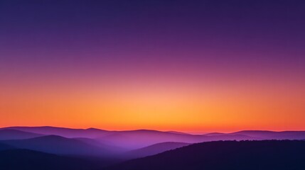 Obraz premium Vibrant sunset gradient from orange to purple, serene and abstract. Nature's breathtaking color symphony. 
