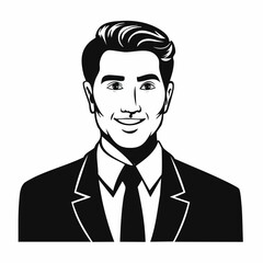 Business Man Looking Forward Image vector isolated on white background.