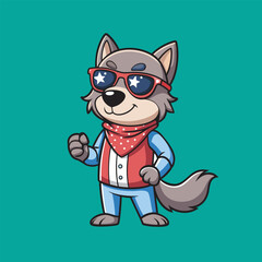 Adorable USA Dog cartoon vector art 