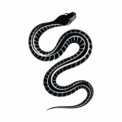 Black Mamba Snake Silhouette Image Vector Illustration on white background
