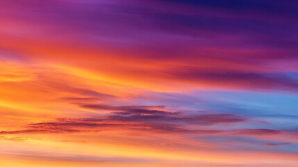 Obraz premium Vibrant sunset gradient from orange to purple, serene and abstract. Nature's breathtaking color symphony. 