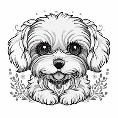 Cute white Maltese puppy image vector on white background