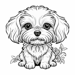 Cute white Maltese puppy image vector on white background