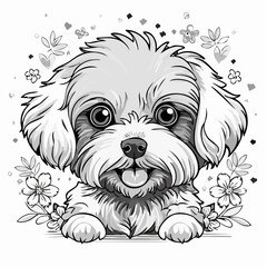 Cute white Maltese puppy image vector on white background