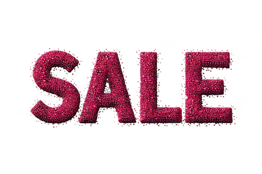 Sparkling Pink Sale Text Design perfect for advertising promotions discounts retail marketing and business branding showcasing elegant typography, transparent background