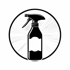 Spray Bottle Label Vector. Black and white Spray Bottle Label Template image vector.