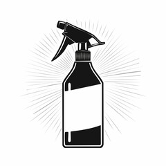 Spray Bottle Label Vector. Black and white Spray Bottle Label Template image vector.