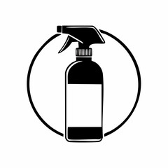 Spray Bottle Label Vector. Black and white Spray Bottle Label Template image vector.