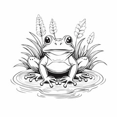 Frog sitting on the water image vector isolated on white background.