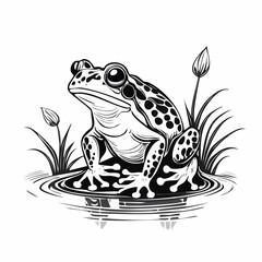 Frog sitting on the water image vector isolated on white background.