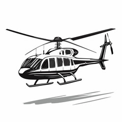 Passenger helicopter flying through the sky Image vector isolated on white background.