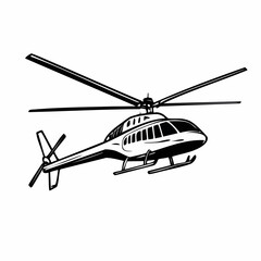 Passenger helicopter flying through the sky Image vector isolated on white background.