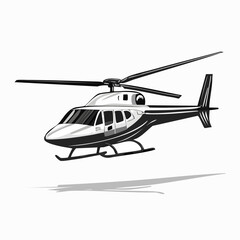 Passenger helicopter flying through the sky Image vector isolated on white background.
