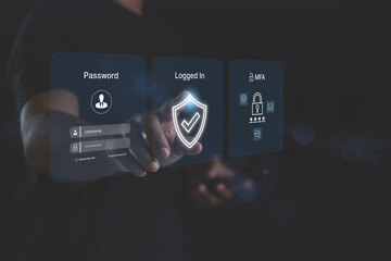 Multiple Factor Authentication MFA method uses portable devices to protect data and account for...