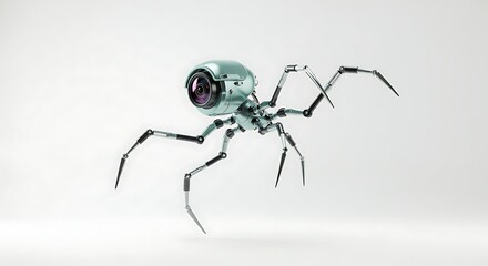 A mechanical spider with a camera. 