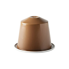 Brown Coffee Capsule for Espresso Machines on White Background