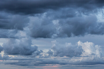 Abstract background of beautiful white clouds with blue sky in Brazil