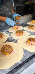 Making a Pizza Burger: The Cooking Process From Scratch