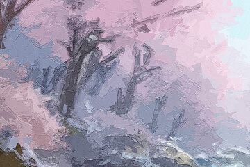 Various oil paintings, floral landscapes, chrysanthemums, waterfalls, swallows, streams, plum blossoms, deer, birds