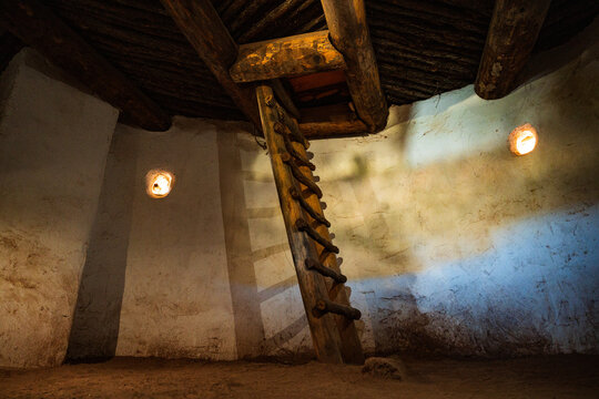 A view of the interior of the Torreon, a defensive rock tower built in the 1850's by Spanish-American settlers in what is now Lincoln, New Mexico