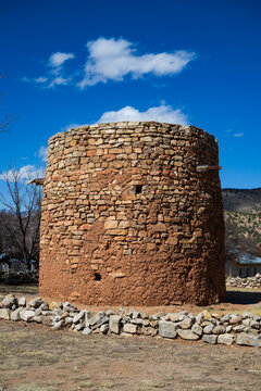 The Torreon, a defensive rock tower built in the 1850's by Spanish-American settlers in what is now Lincoln, New Mexico