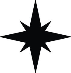 Obraz premium Silhouette Sparkling star radiating light vector illustration