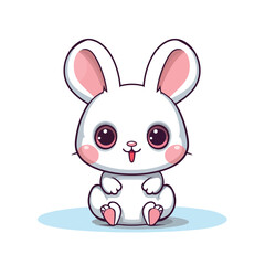Professional Flat Design Cute Rabbit Cartoon Vector Illustration for Various Purposes