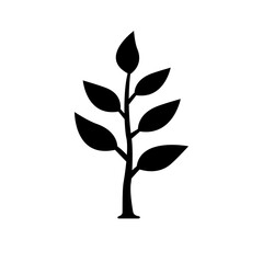 Black Sprout Silhouette for Gardening Projects, Sustainable Living Art, and Beginner Plant Decor