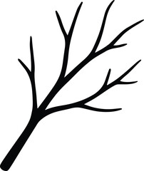 Silhouette tree branch simple natural drawing vector illustration