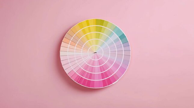 Pastel Color Wheel Palette on Pink Background for Branding and Design Projects

