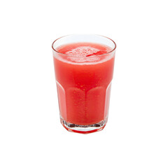 Bright red watermelon juice in clear glass perfect for summer and health-related visuals