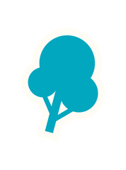 Abstract tree element, flat sticker. Geometric flower figure showcases a modern element. Minimal style, brutalism design, ideal for trendy decor and graphic projects.