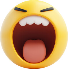 Exuberant 3D Emoji with Wide Open Mouth