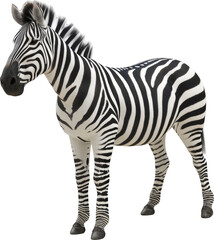 Full Shot of a Zebra Against a White Background