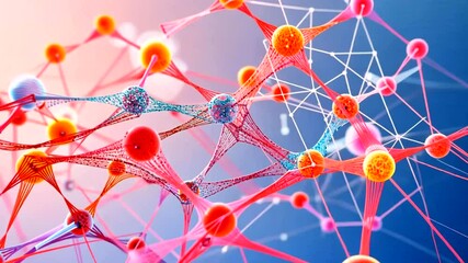 Abstract network of interconnected spheres - Powered by Adobe