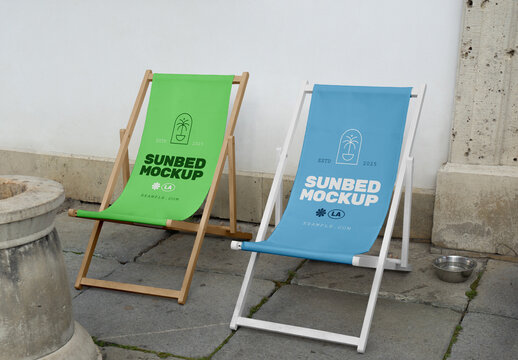 Two Outdoor Sunbed Mockup