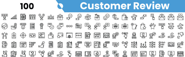 A collection of minimalist icons representing customer reviews and feedback, perfect for enhancing digital interfaces.