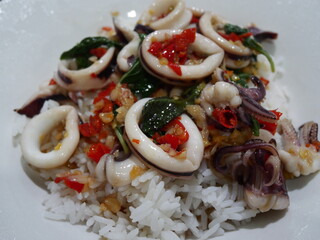 Spicy squid salad